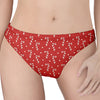 Candy Cane Polka Dot Pattern Print Women's Thong