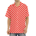 Candy Cane Stripe Pattern Print Aloha Shirt