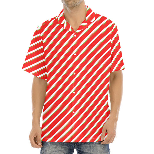 Candy Cane Stripe Pattern Print Aloha Shirt