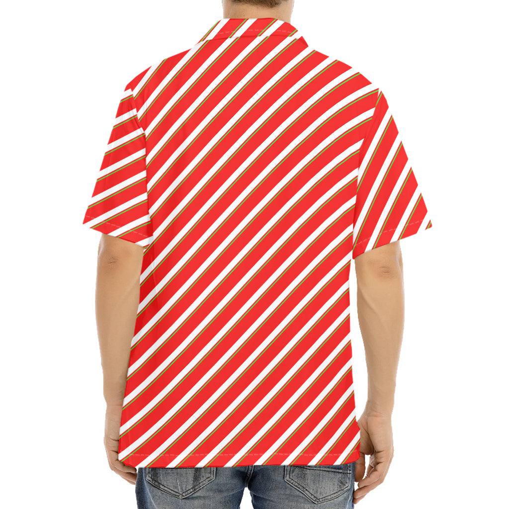Candy Cane Stripe Pattern Print Aloha Shirt