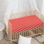 Candy Cane Stripe Pattern Print Baby Crib Sheet