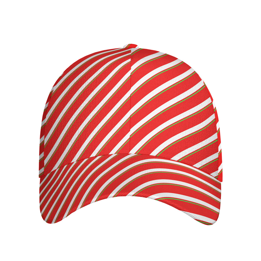 Candy Cane Stripe Pattern Print Baseball Cap