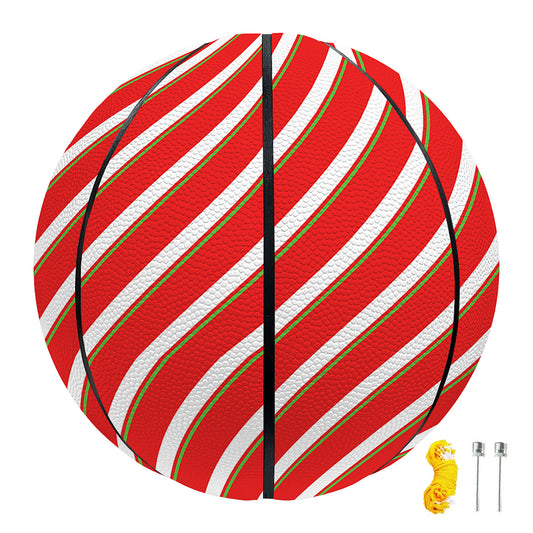 Candy Cane Stripe Pattern Print Basketball