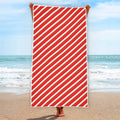 Candy Cane Stripe Pattern Print Beach Towel