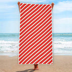 Candy Cane Stripe Pattern Print Beach Towel