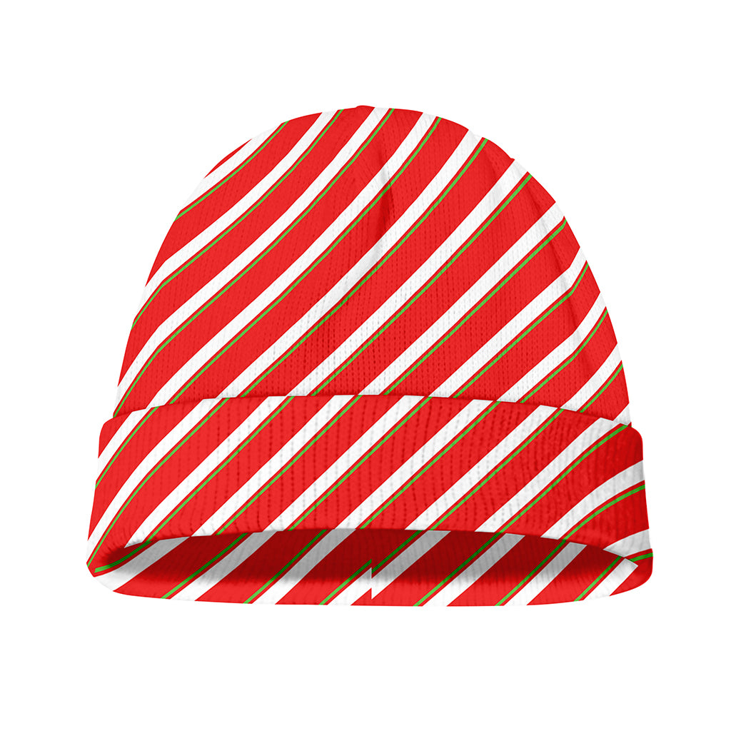 Candy Cane Stripe Pattern Print Beanie
