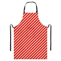 Candy Cane Stripe Pattern Print Bib Apron With Pocket