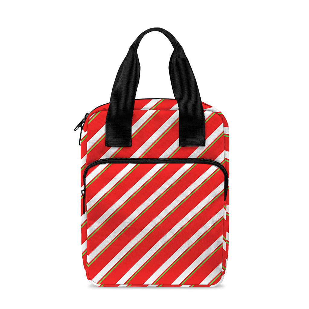 Candy Cane Stripe Pattern Print Bible Tote Bag