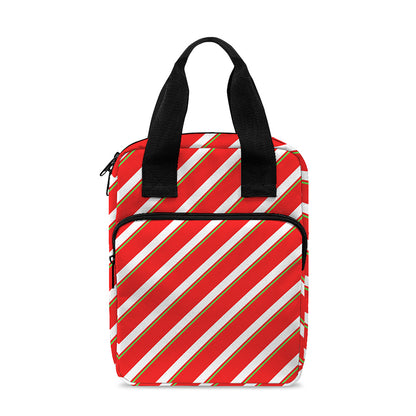 Candy Cane Stripe Pattern Print Bible Tote Bag