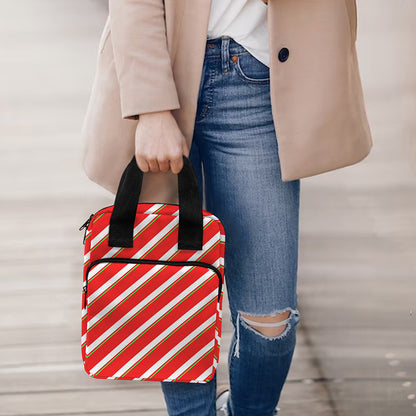Candy Cane Stripe Pattern Print Bible Tote Bag