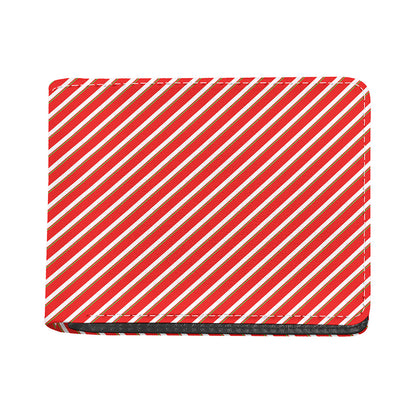 Candy Cane Stripe Pattern Print Bifold Wallet