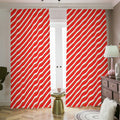 Candy Cane Stripe Pattern Print Dimout Pencil Pleat Curtains