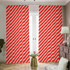 Candy Cane Stripe Pattern Print Blackout Pencil Pleat Curtains