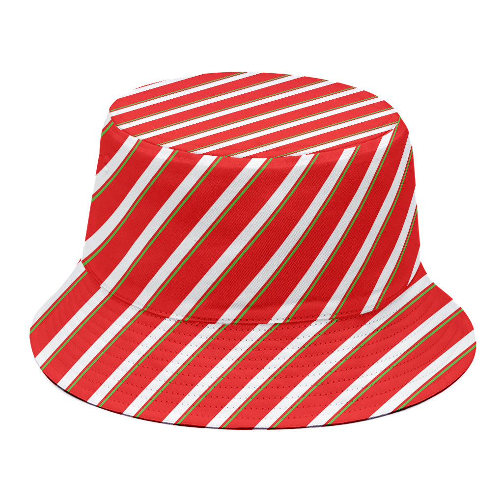 Candy Cane Stripe Pattern Print Bucket Hat