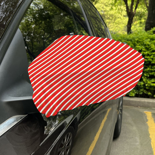 Candy Cane Stripe Pattern Print Car Side Mirror Covers