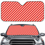 Candy Cane Stripe Pattern Print Car Windshield Sun Shade