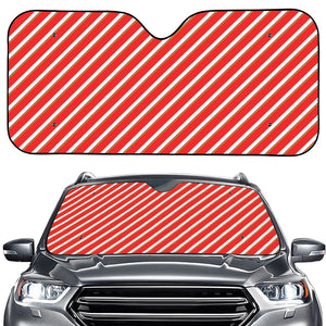 Candy Cane Stripe Pattern Print Car Windshield Sun Shade