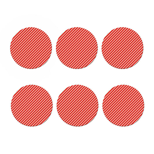 Candy Cane Stripe Pattern Print Coaster Set
