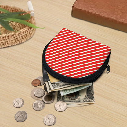 Candy Cane Stripe Pattern Print Coin Purse