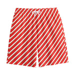 Candy Cane Stripe Pattern Print Cotton Shorts