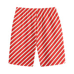 Candy Cane Stripe Pattern Print Cotton Shorts