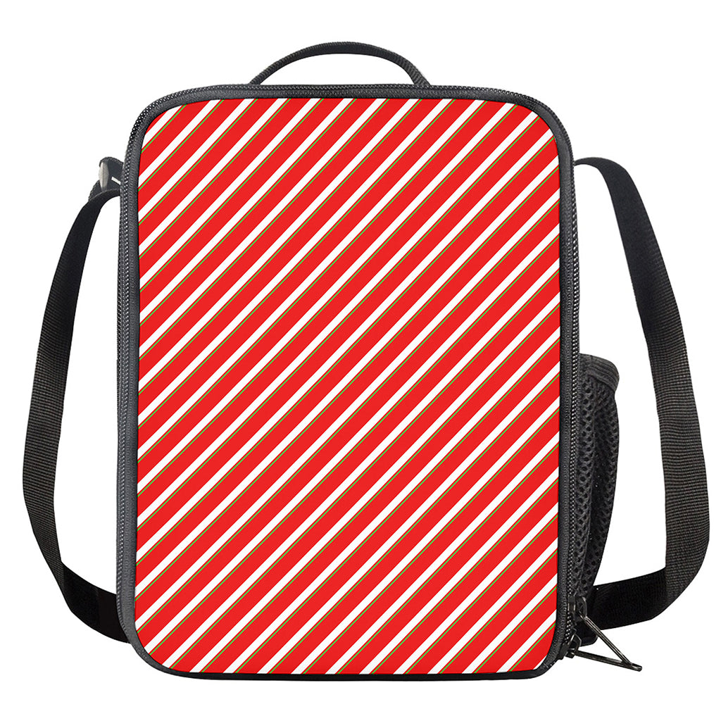 Candy Cane Stripe Pattern Print Crossbody Lunch Bag