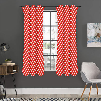 Candy Cane Stripe Pattern Print Curtain