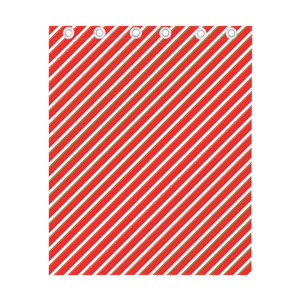 Candy Cane Stripe Pattern Print Curtain