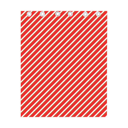 Candy Cane Stripe Pattern Print Curtain