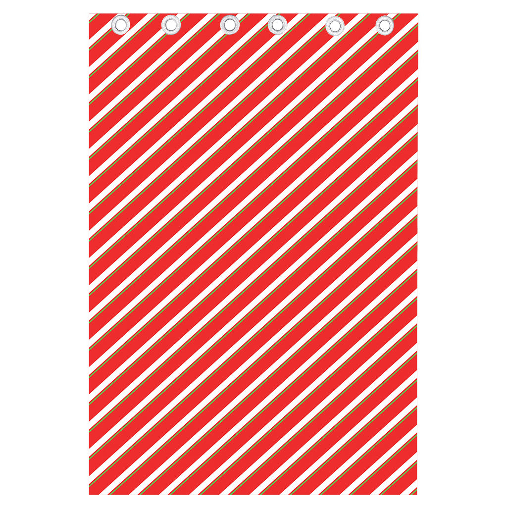 Candy Cane Stripe Pattern Print Curtain