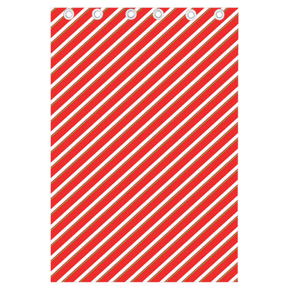 Candy Cane Stripe Pattern Print Curtain