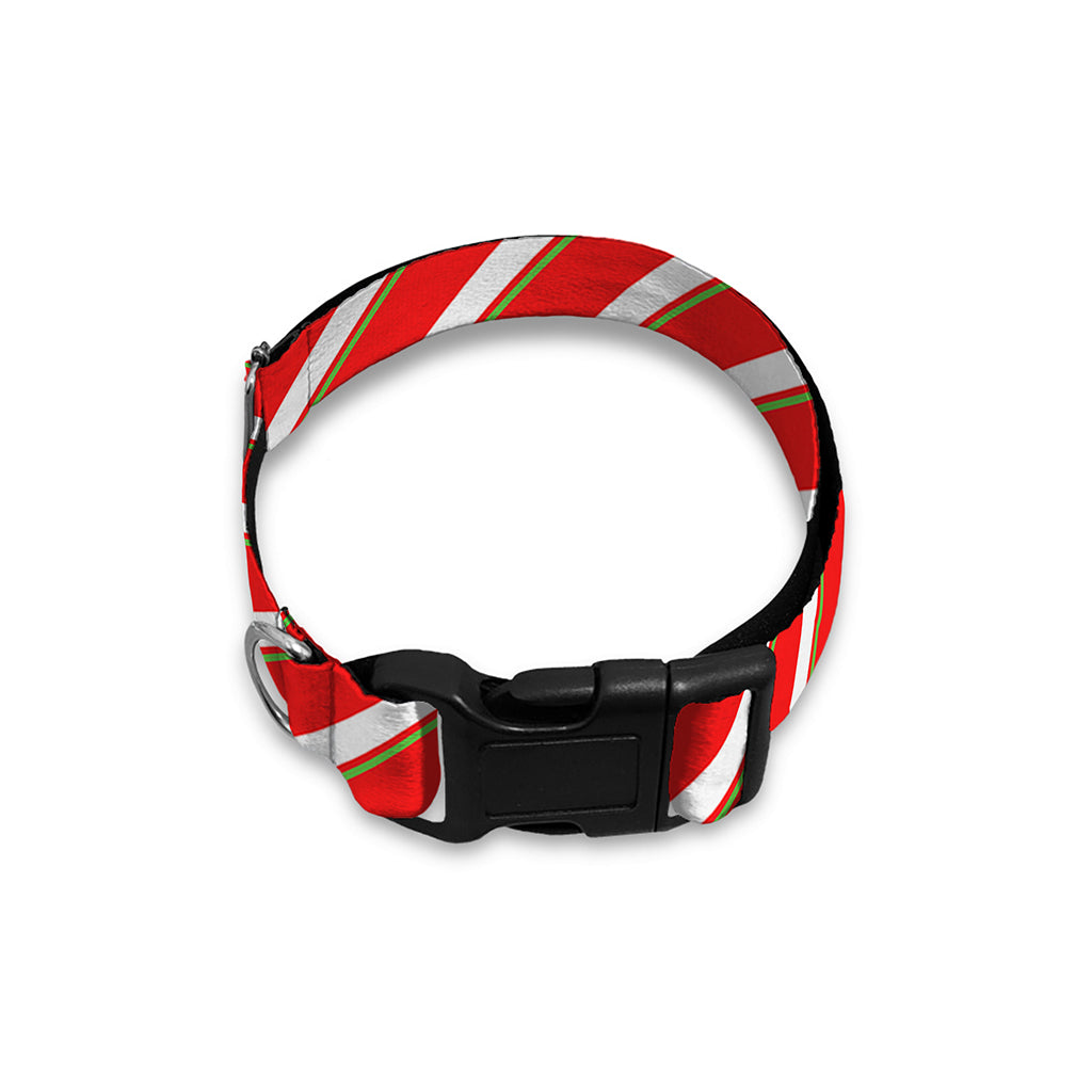 Candy Cane Stripe Pattern Print Dog Collar