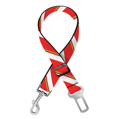 Candy Cane Stripe Pattern Print Dog Seat Belt