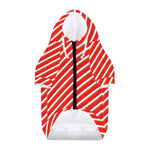 Candy Cane Stripe Pattern Print Dog Zip Up Hoodie