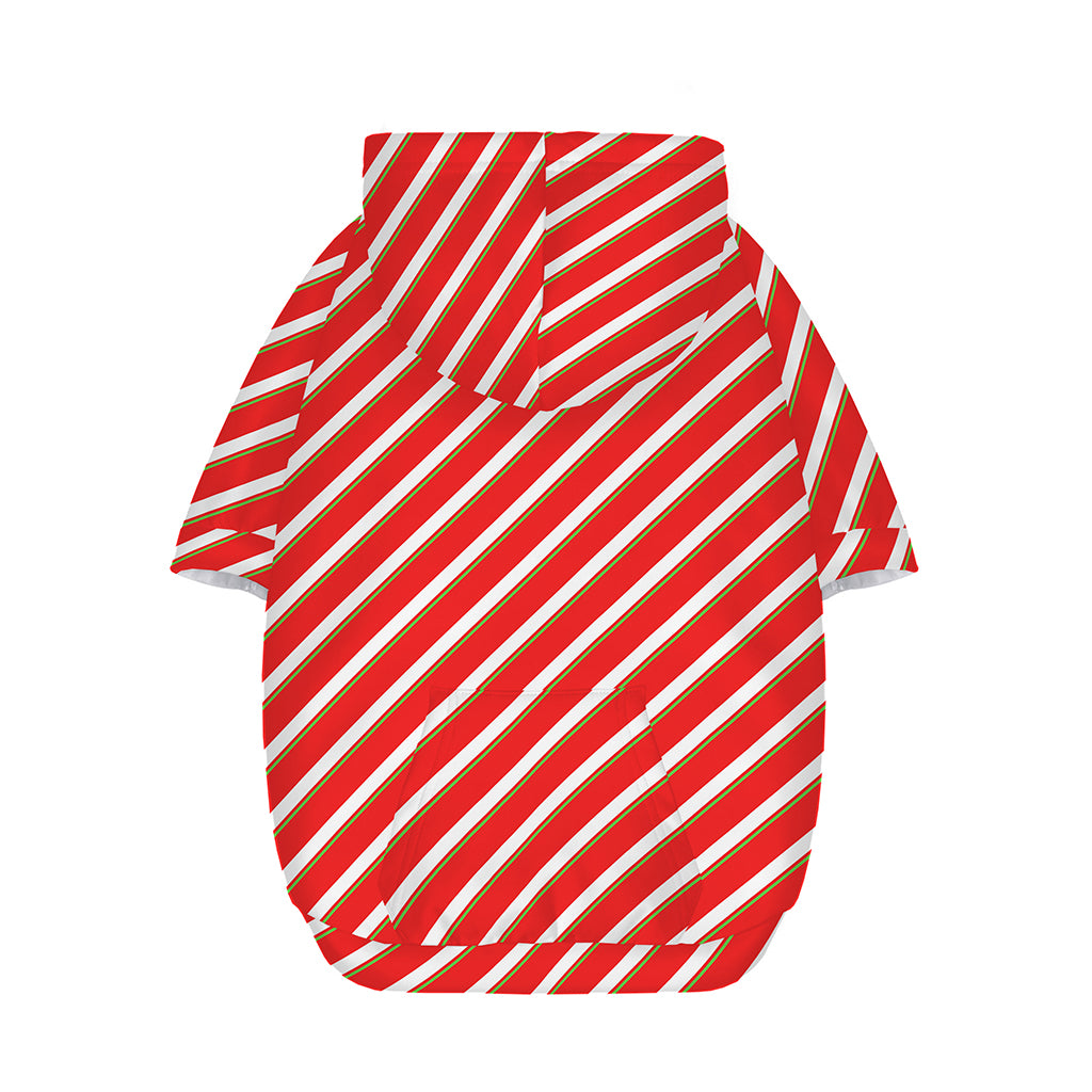 Candy Cane Stripe Pattern Print Dog Zip Up Hoodie