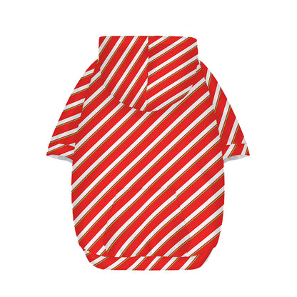 Candy Cane Stripe Pattern Print Dog Zip Up Hoodie