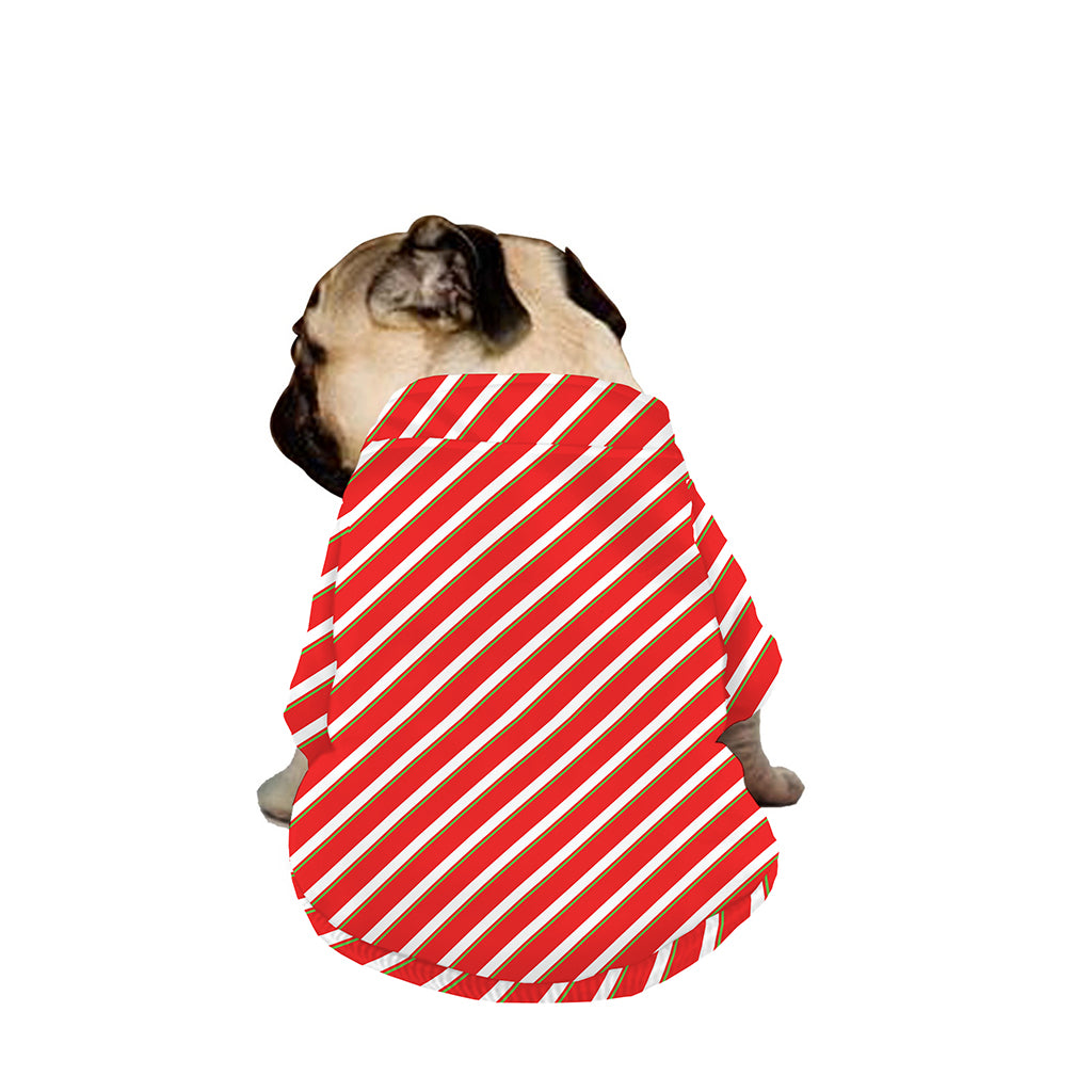Candy Cane Stripe Pattern Print Dog Zip Up Jacket