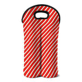 Candy Cane Stripe Pattern Print Double Neoprene Wine Tote