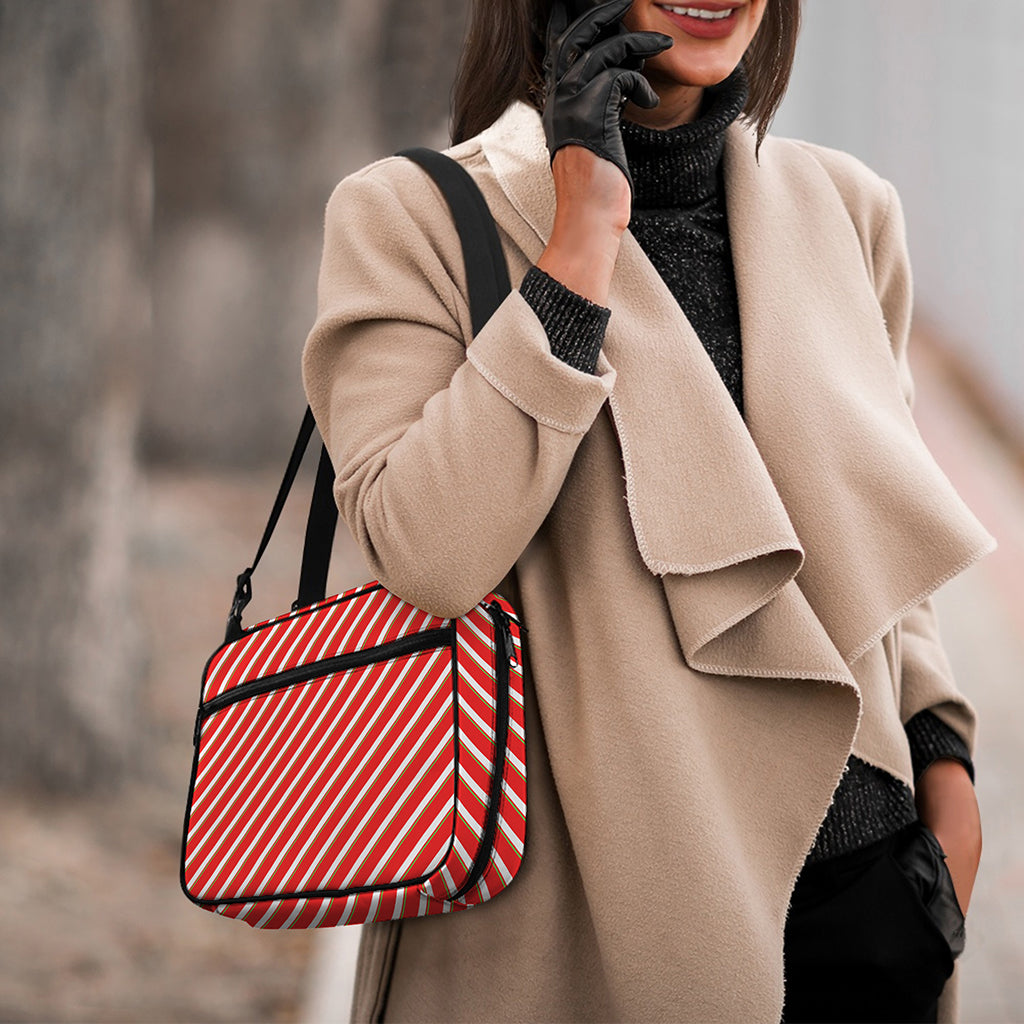 Candy Cane Stripe Pattern Print Double Strap Bible Bag