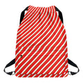 Candy Cane Stripe Pattern Print Drawstring Backpack