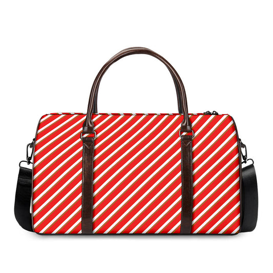 Candy Cane Stripe Pattern Print Duffle Bag