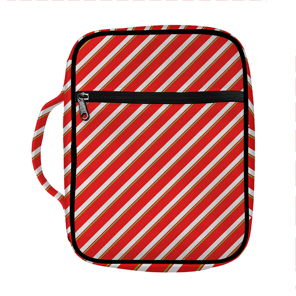 Candy Cane Stripe Pattern Print Front Pocket Bible Bag