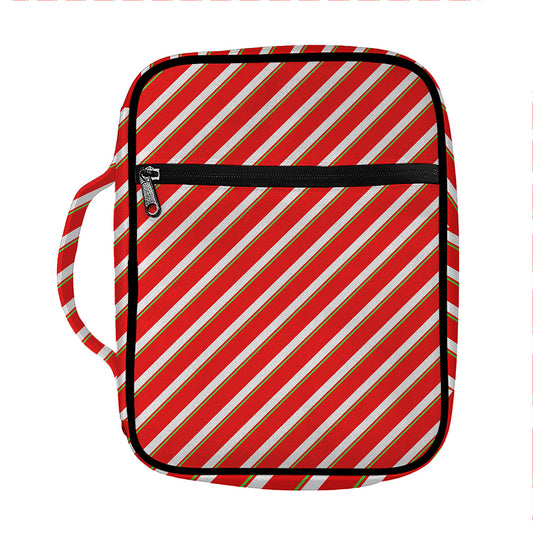 Candy Cane Stripe Pattern Print Front Pocket Bible Bag