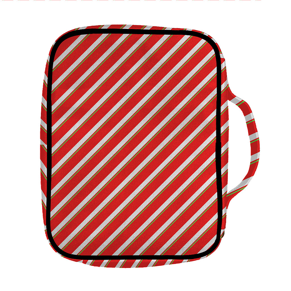 Candy Cane Stripe Pattern Print Front Pocket Bible Bag