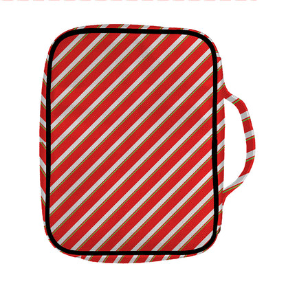 Candy Cane Stripe Pattern Print Front Pocket Bible Bag