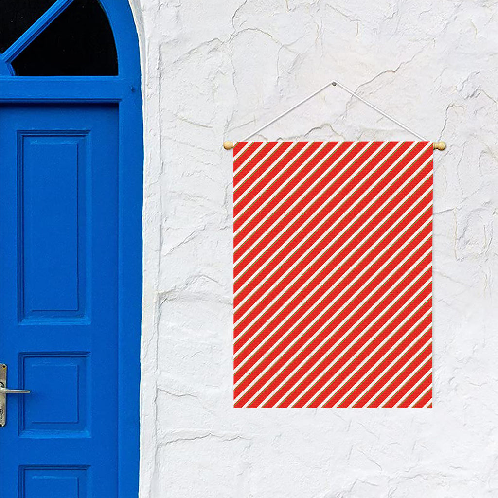 Candy Cane Stripe Pattern Print Garden Flag