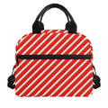 Candy Cane Stripe Pattern Print Insulated Lunch Bag