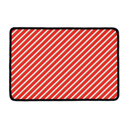 Candy Cane Stripe Pattern Print Kitchen Mat