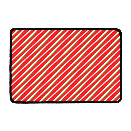 Candy Cane Stripe Pattern Print Kitchen Mat