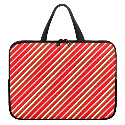 Candy Cane Stripe Pattern Print Laptop Sleeve With Handle